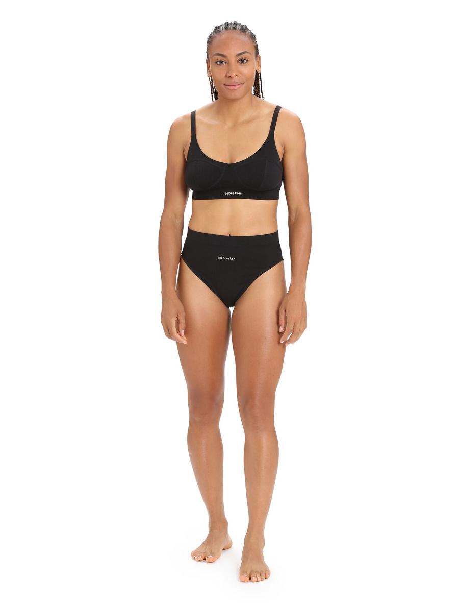 Soutien Gorge Icebreaker Merino Queens Clasp Femme Noir | FR 1811FDNM